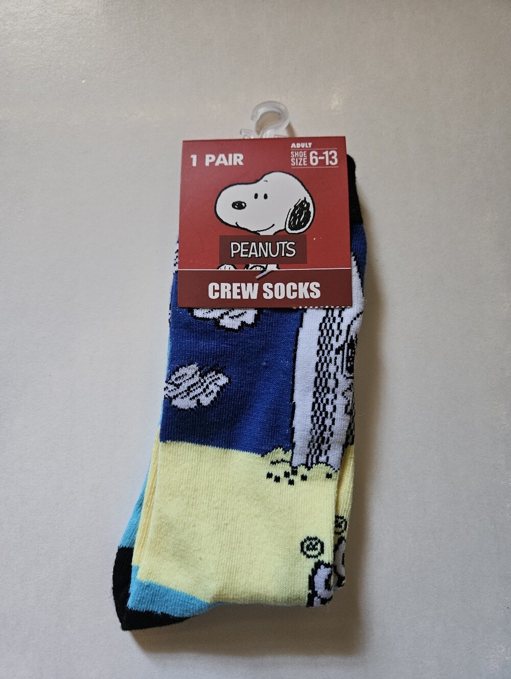 Peanuts Snoopy Crew Socks - Blue & Yellow